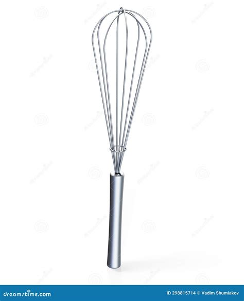 Wire Whisk Isolated on White Background 3D Render Stock Illustration ...