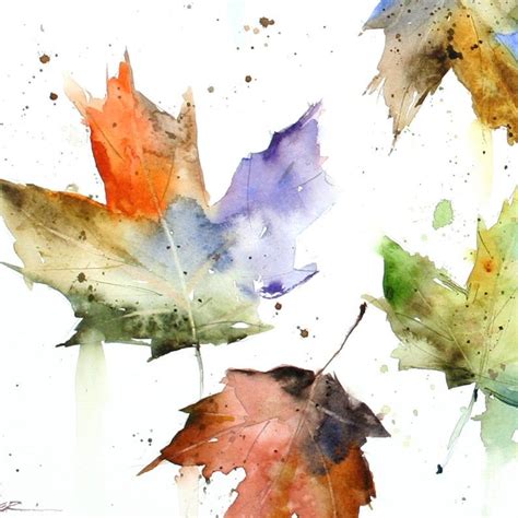 AUTUMN LEAVES Watercolor Print by Dean Crouser - Etsy | Watercolor ...