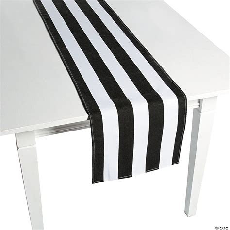 Black & White Striped Table Runners - 3 Pc. | Oriental Trading