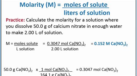 CHEMISTRY 101 - Molarity - YouTube