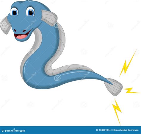 Funny Electric Eel Cartoon Smile for You Design Stock Illustration ...