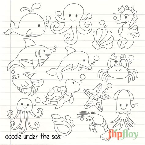 Easy To Draw Sea Animals 15082 Nanozine Clipart Best Clipart Best ...