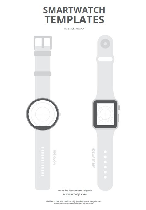 Freebie #2: Smartwatch templates — Pixels, dots and points of view ...