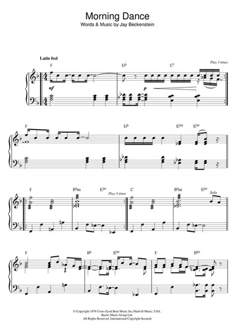 Spyro Gyra "Morning Dance" Sheet Music Notes, Chords | Piano Download ...