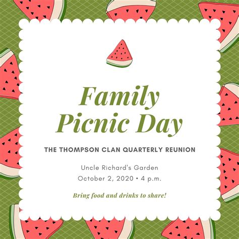 Blank Picnic Invitation Template Free