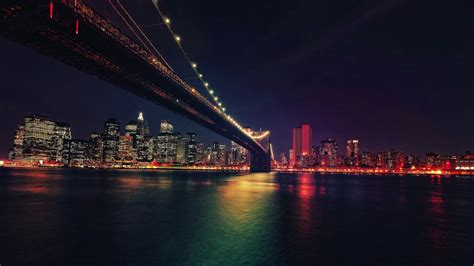 Brooklyn Bridge at night wallpaper - backiee