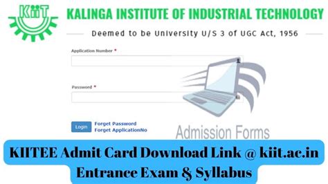 KIITEE Admit Card 2023 Download Link @ kiit.ac.in Entrance Exam & Syllabus