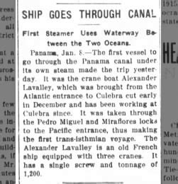 Opening of the Panama Canal: August 15, 1914 - FishwrapFishwrap