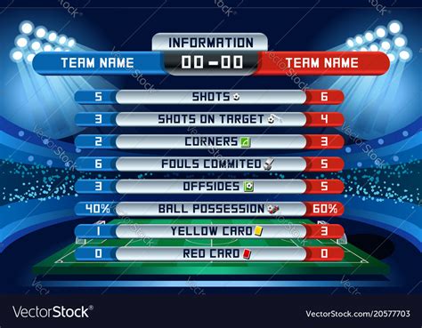 Football scores global stats image Royalty Free Vector Image