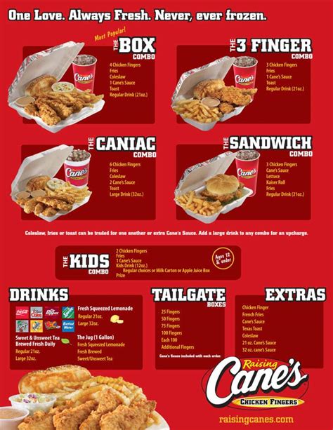 Raising Cane's Menu, Menu for Raising Cane's, Sugar Land, Houston ...