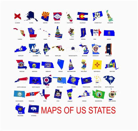 USA Map SVG 50 States Map Vector State Flags United States Map - Etsy