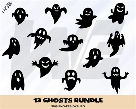 13 Ghost Silhouette Bundle Svg Ghost Bundle Svg Halloween - Etsy