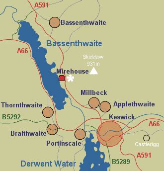 Bassenthwaite in the Lake District. Photogrpahs, maps, descriptions ...