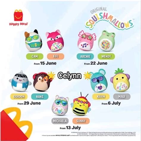 Mcdonald's Mcd Mekdi Happy Meal Toy Squishmallows Soft Toys 2023 ...