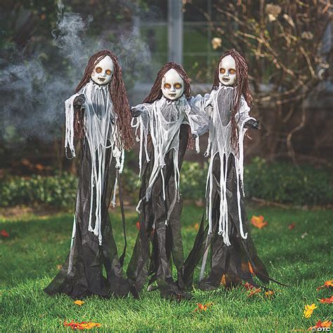 Light-Up Halloween Spooky Doll Yard Stake Decorations - 3 Pc ...