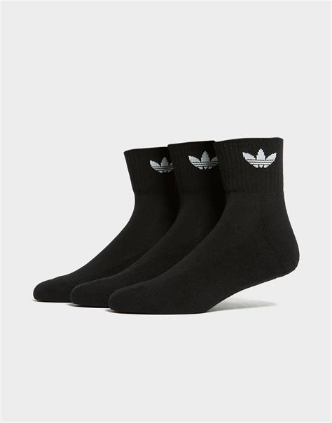 Black adidas Originals 3-Pack Crew Socks - JD Sports Global