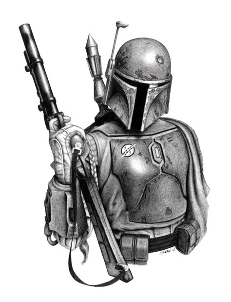 Boba Fett Helmet Sketch at PaintingValley.com | Explore collection of ...