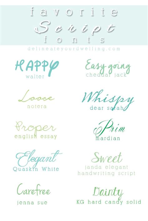 Top 10 Favorite Script Fonts