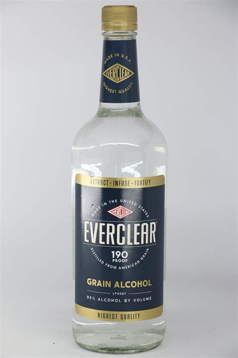 Everclear Grain Alcohol 190 Proof 1.0L – PJ Wine, Inc.