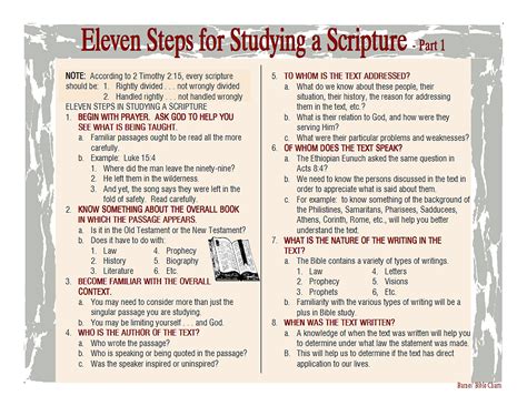 Eleven Steps for Studying a Scripture – 1 in 2024 | Bible study lessons ...