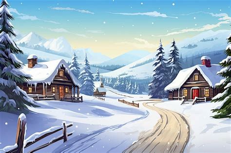 Premium AI Image | Christmas horse drawn sleigh in winter snow