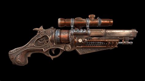 Steampunk Gun 3D mode texture 4k VR / AR ready | CGTrader