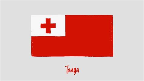 Tonga Flag Marker or Pencil Sketch Illustration Vector 9519616 Vector ...