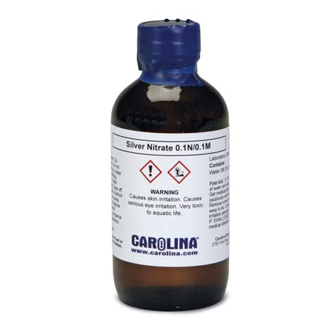 Silver Nitrate Solution, 0.1 M (2%), Laboratory Grade, 100 mL ...