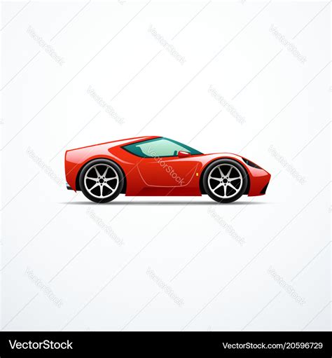 Red cartoon sport car side view Royalty Free Vector Image