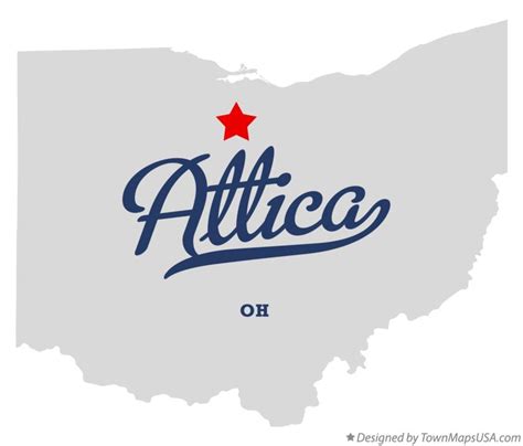 Map of Attica, OH, Ohio