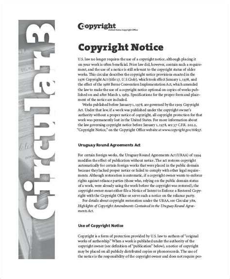 Copyright Notice - 7+ Examples, Format, How to Write, Pdf