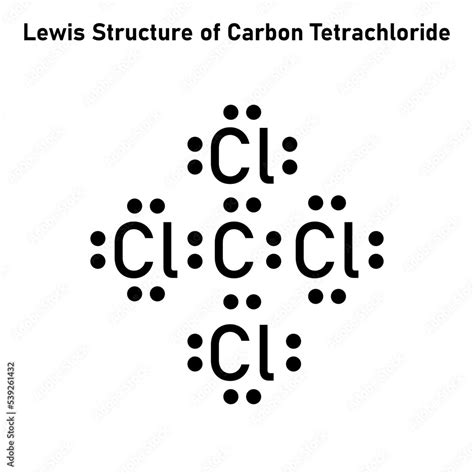 Lewis dot structure of carbon Tetrachloride (CCl4). Scientific vector ...