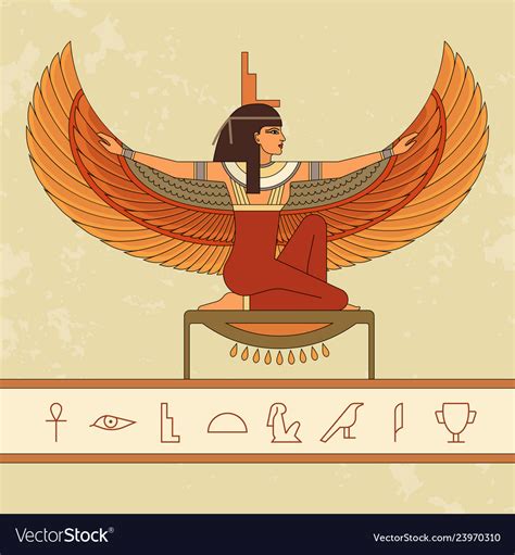 Egyptian goddess isis animation portrait Vector Image