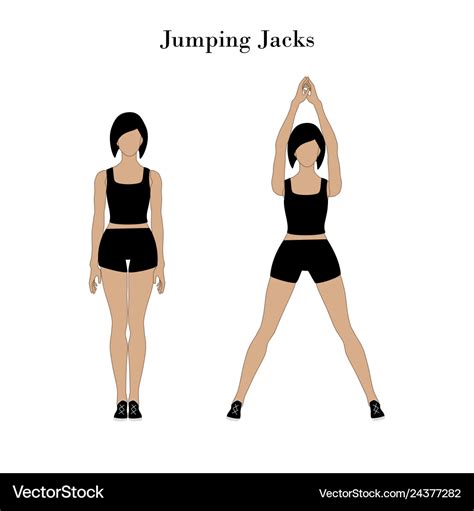 Jumping jacks exercise workout Royalty Free Vector Image