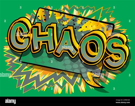 Chaos. Comic book word text on abstract comics background Stock Vector ...