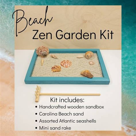 Beach Zen Garden Kit Desktop Sand Box Meditation Set | Etsy