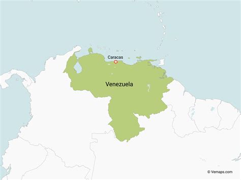 Map of Venezuela with Neighbouring Countries | Free Vector Maps