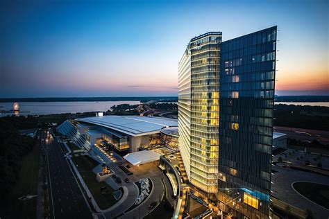 National Harbor, Maryland, MGM Casino looking west towards Potomac ...