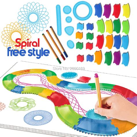 Spiral Drawing Toy 3 Pen+30 Accessories Creative Drawing Toys Paint ...