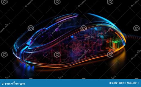 Neon Computer Mouse.Technologies.Generative Ai Stock Illustration ...