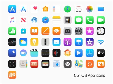 55 Apple iOS Icons – Sketch Freebie | Ios app design, App icon, Iphone ...