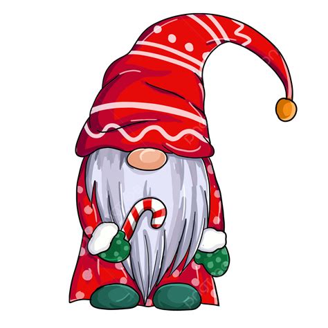 Christmas Candy Canes Clipart Vector, Christmas Gnome Holding Candy ...