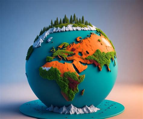 Premium AI Image | 3d model earth globe