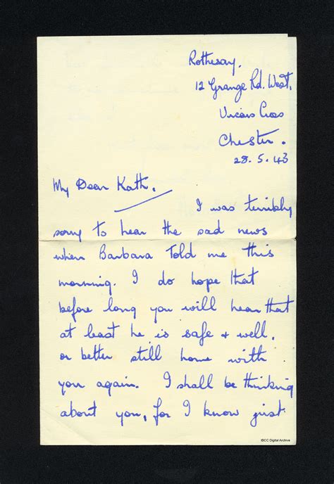 Letter to Kathleen Wynn from Norah B · IBCC Digital Archive