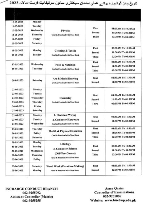 9th Class Date Sheet 2024 BISE AJK Board