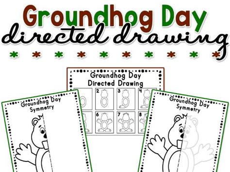 Groundhog Day Directed Drawing and Symmetry Activity Worksheets ...