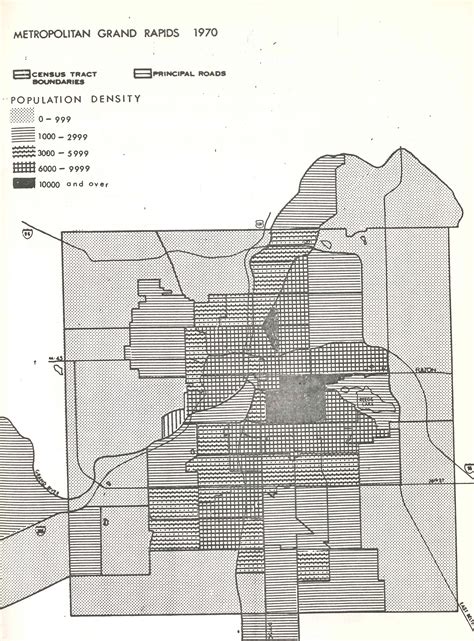 Grand Rapids Population Density Map 1970 : r/grandrapids