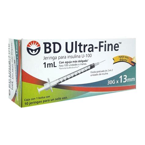 Jeringa BD Ultra Fine U 100 para insulina 1 ml 10 pzas | Walmart