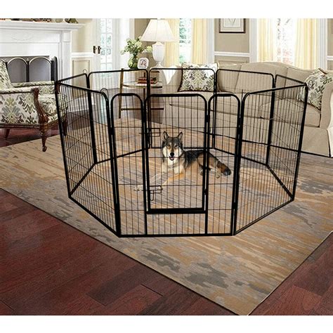 Kepooman 8 Panel Portable Folding Metal Pet Playpen for Kennel Dog, 40 ...