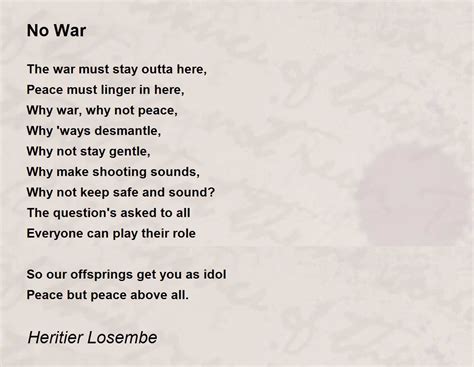 Sad Poems About War